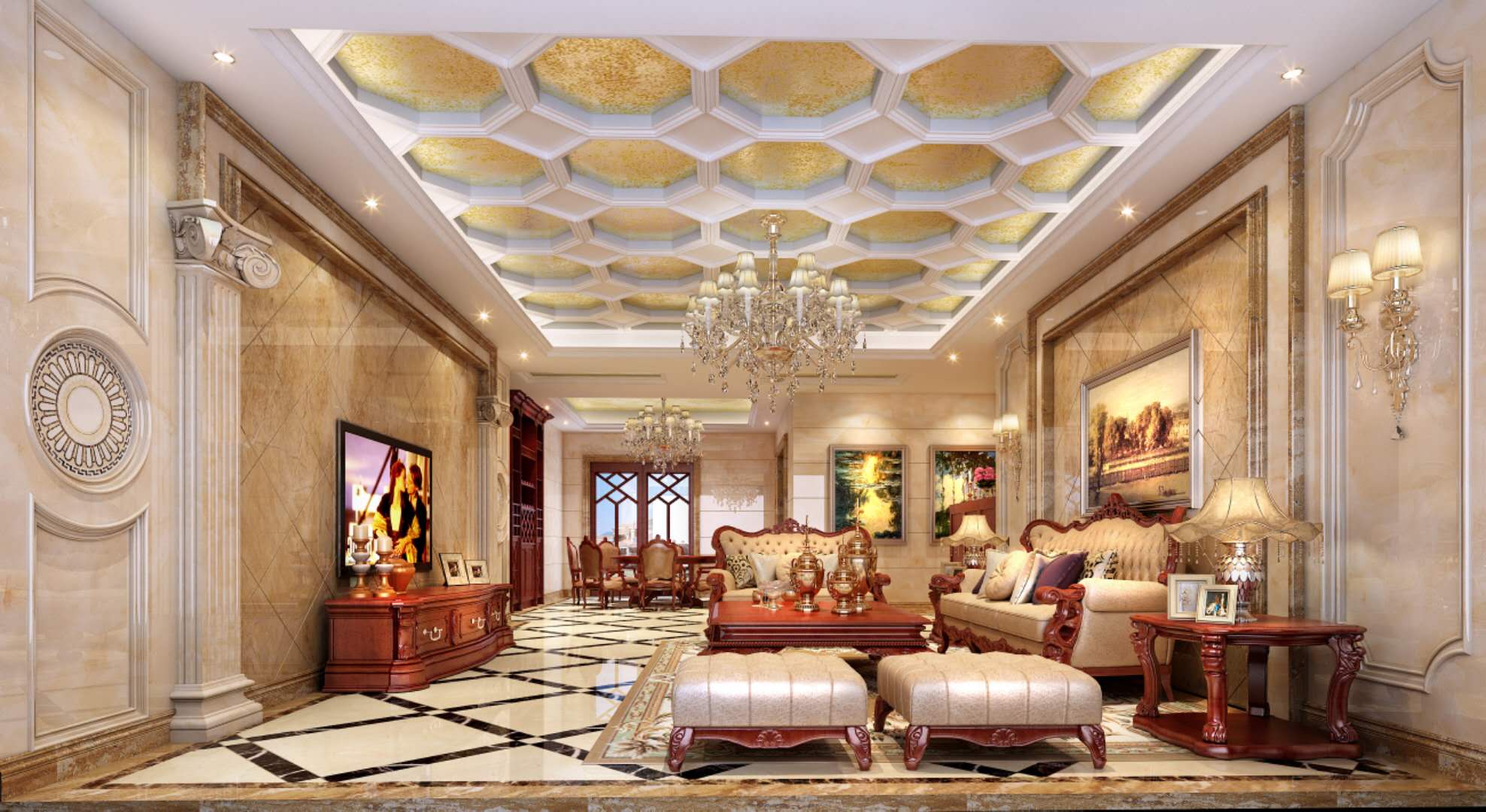 珠宝吊顶效果图大全：点亮家居的奢华魅力