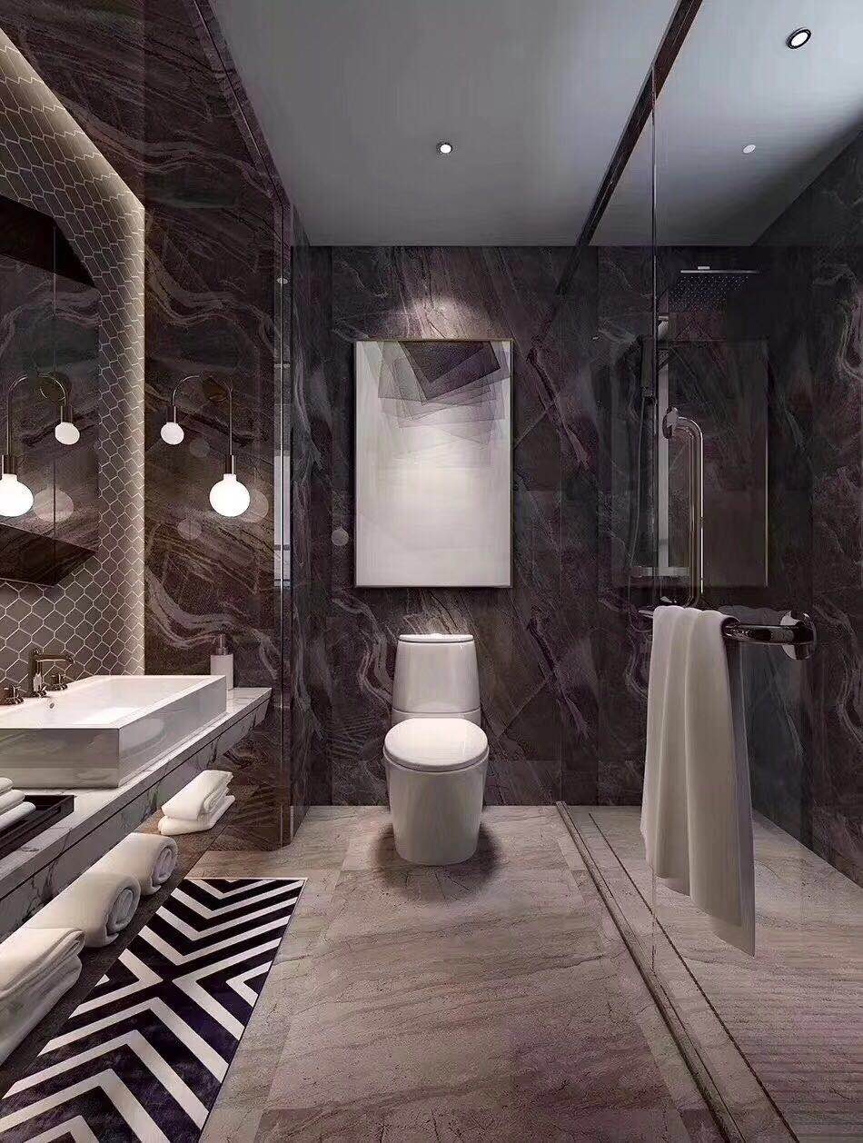 浴室防滑石材效果图精选：温馨与安全兼备