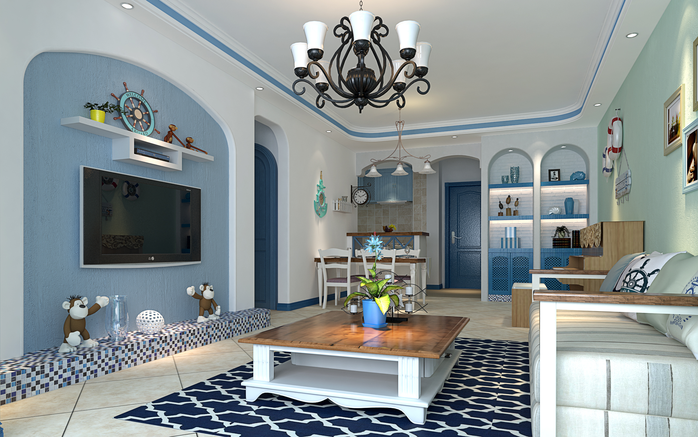 门头蓝色最佳装修效果图设计赏析