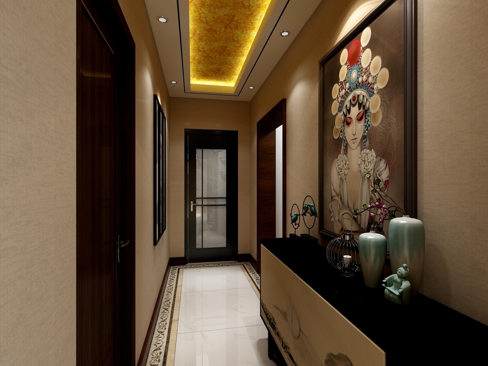 中式长半边廊设计效果图及灵感指南