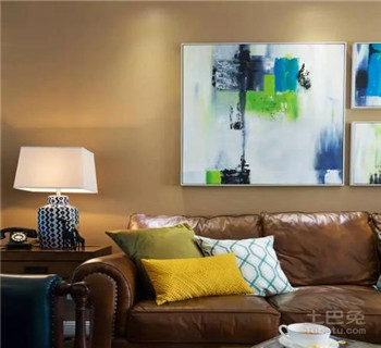 咖啡色皮沙发客厅搭配  客厅皮沙发效果图