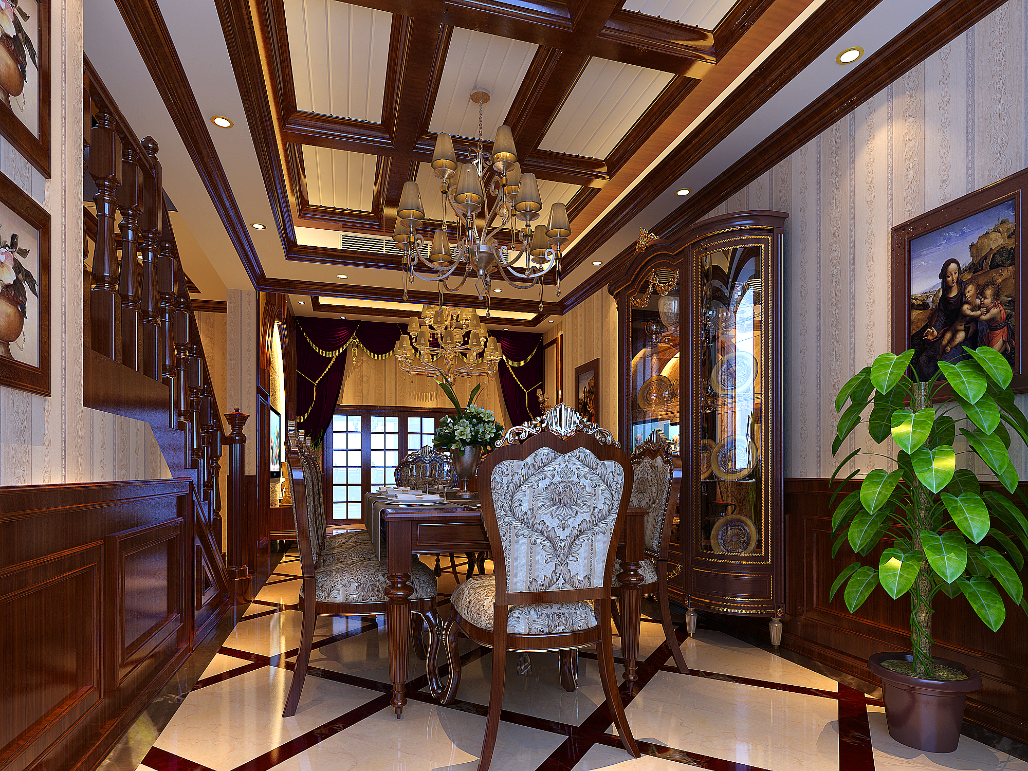 红木风格装修效果图：尽显奢华与经典之美