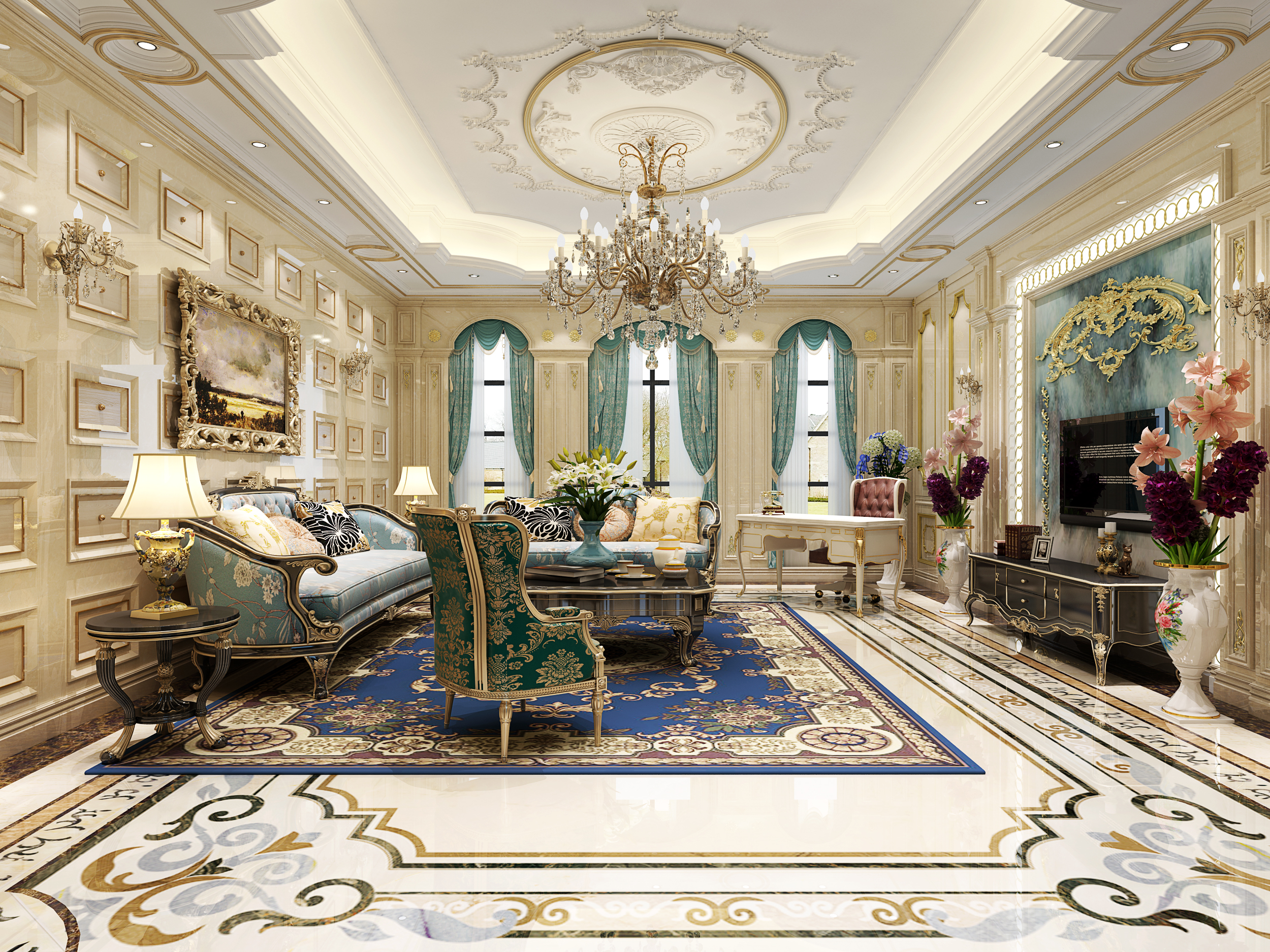 揭秘欧洲古堡内部设计图的奢华布局与灵感